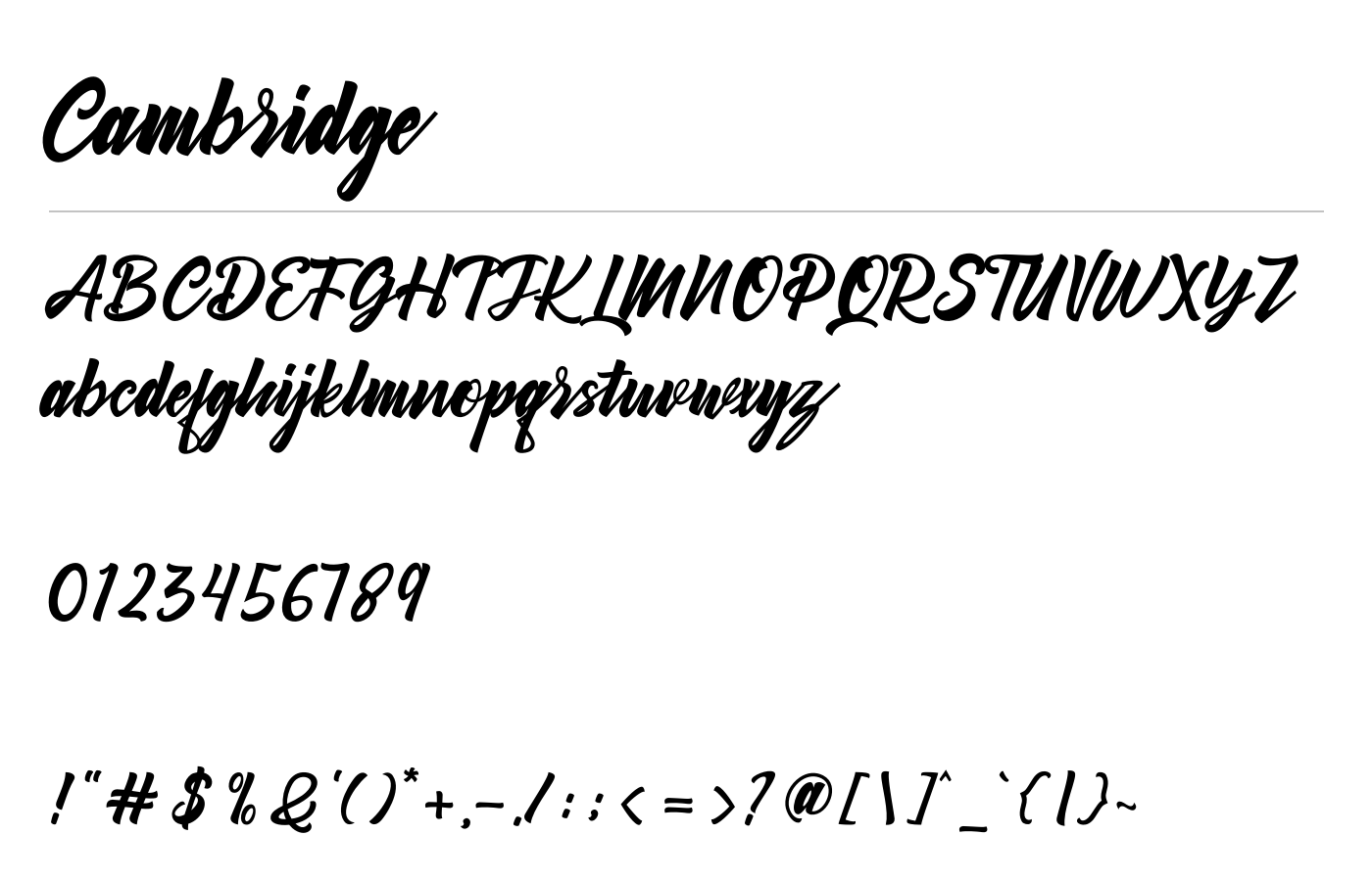 Cambridge Font preview