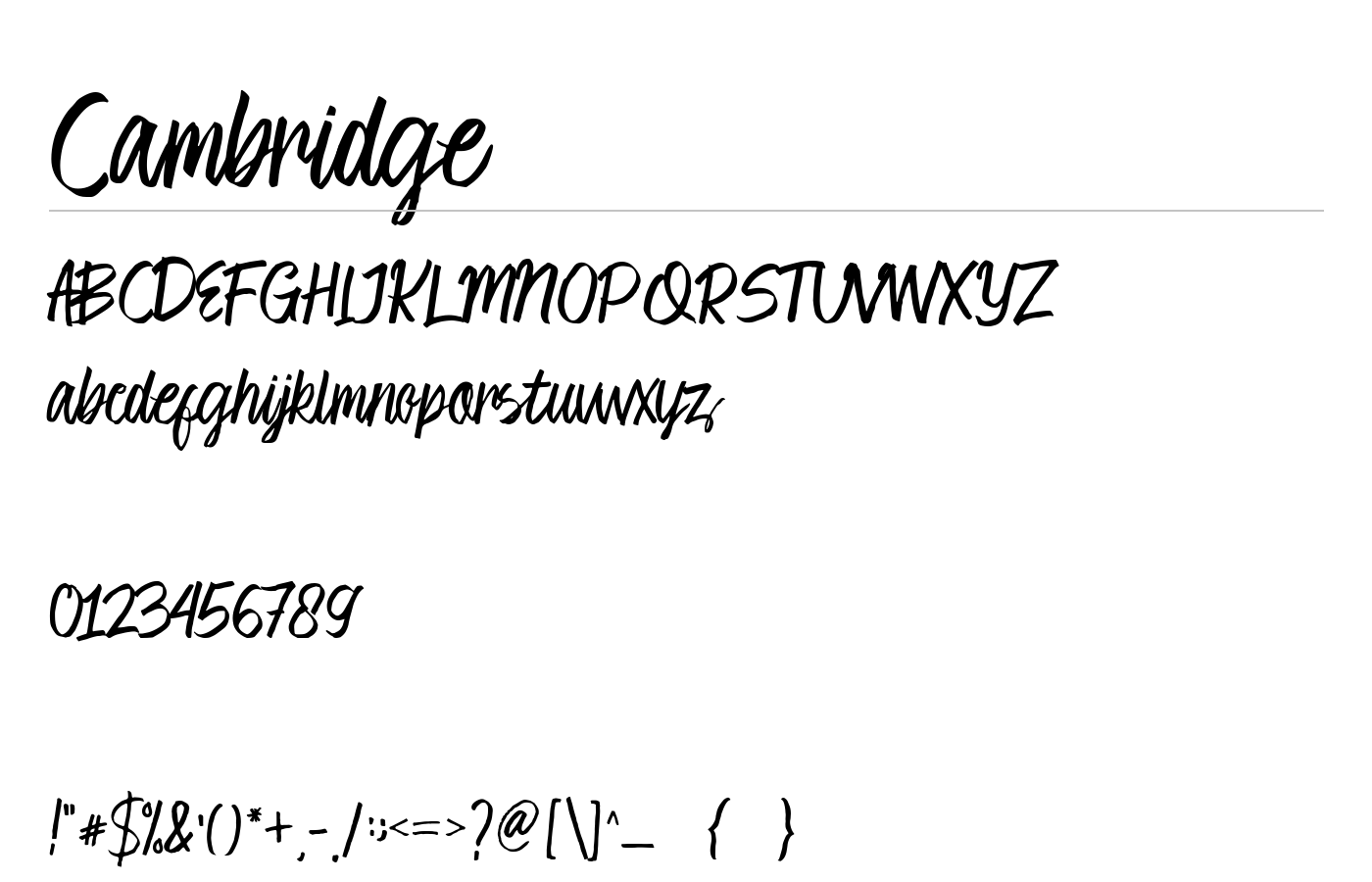 Cambridge Font preview