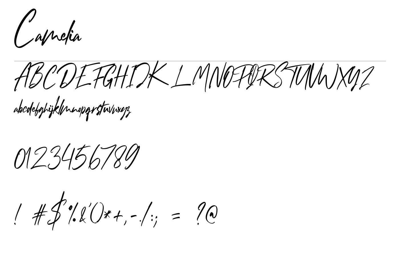 Camelia Font preview