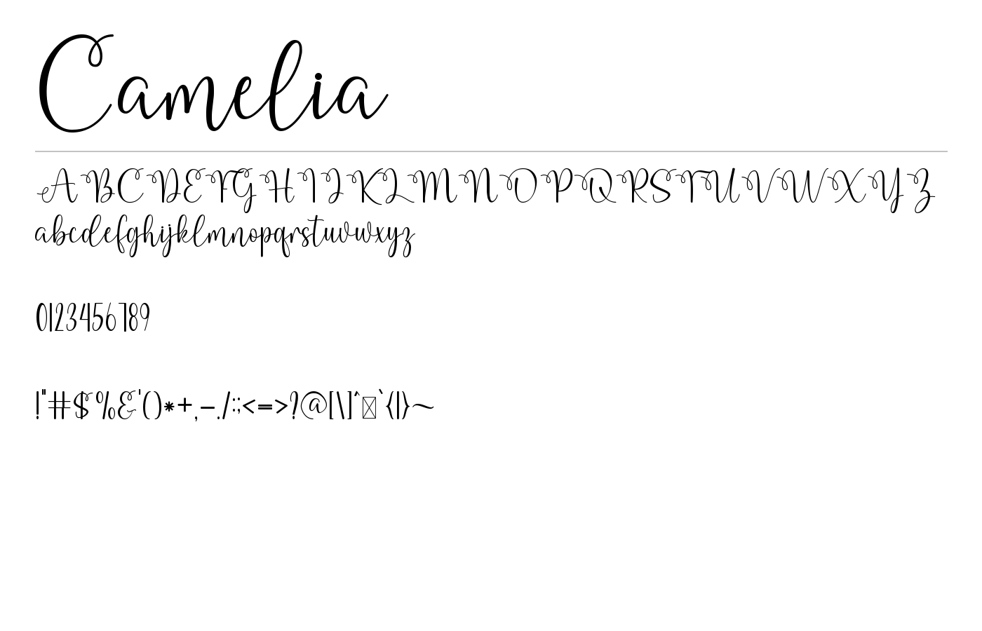 Camelia Font preview