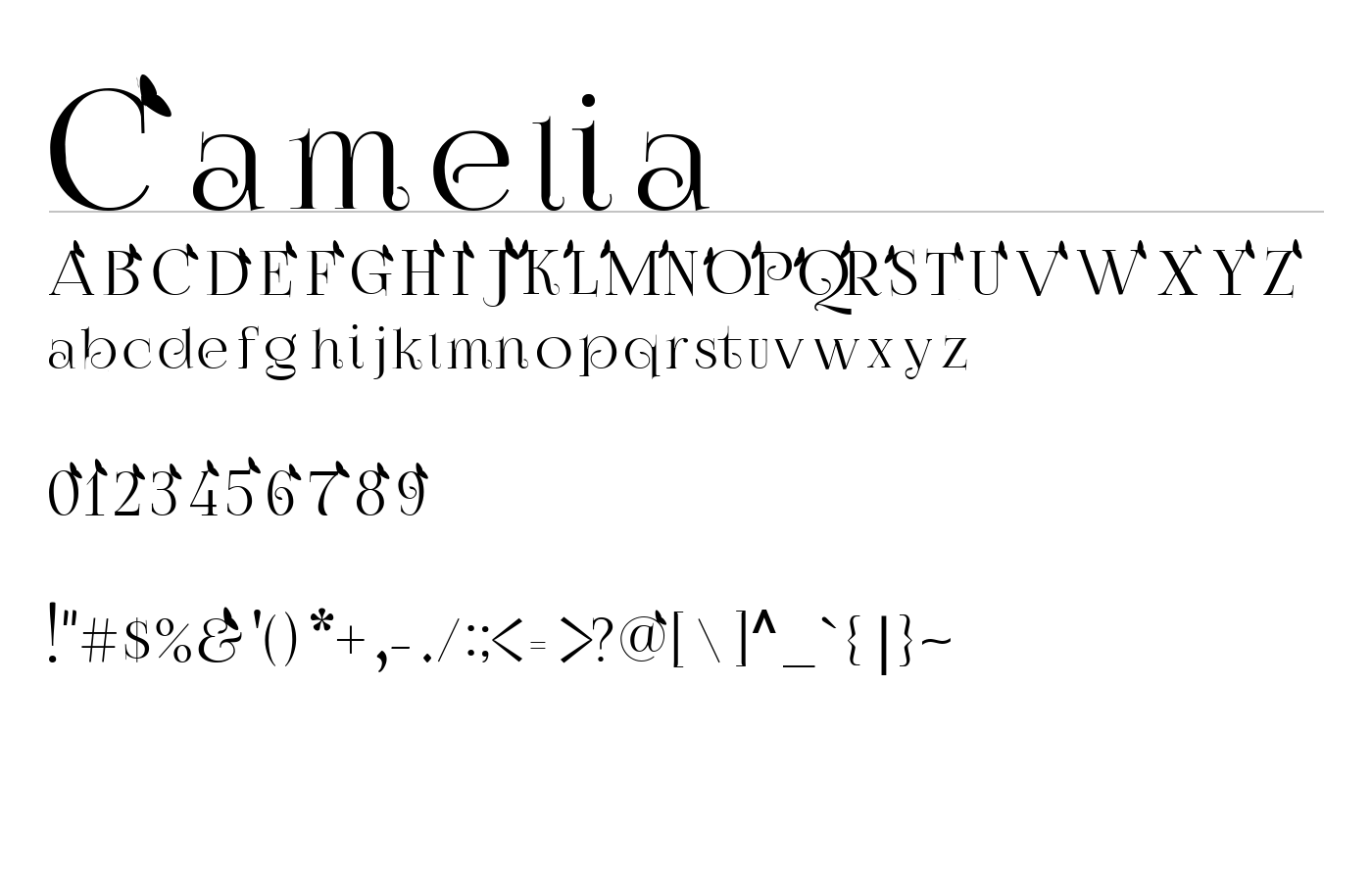 Camelia Font preview
