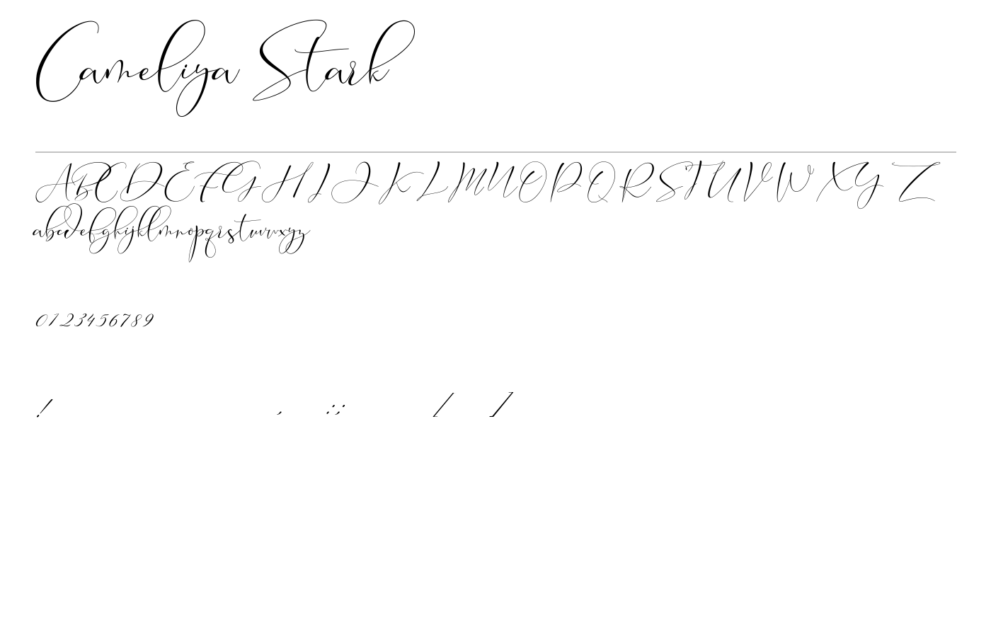 Cameliya Stark Font preview