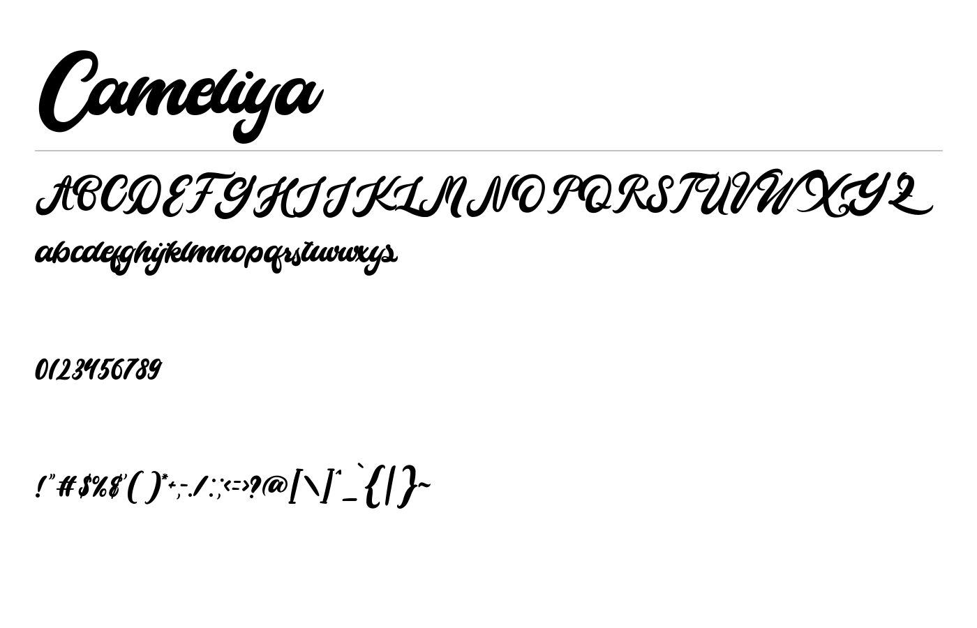 Cameliya Font preview