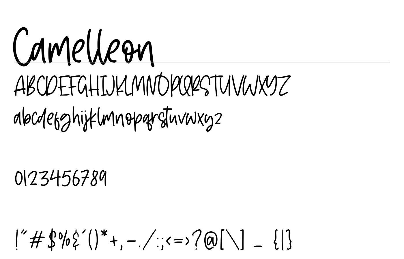 Camelleon Font preview