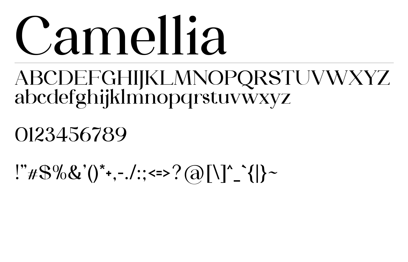 Camellia Font preview