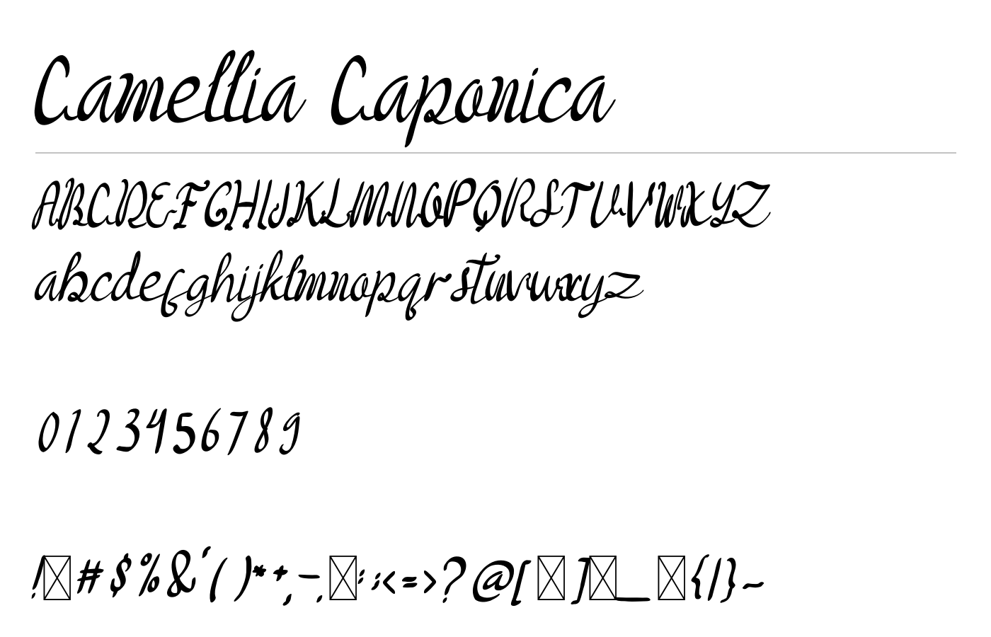 Camellia Caponica Font preview