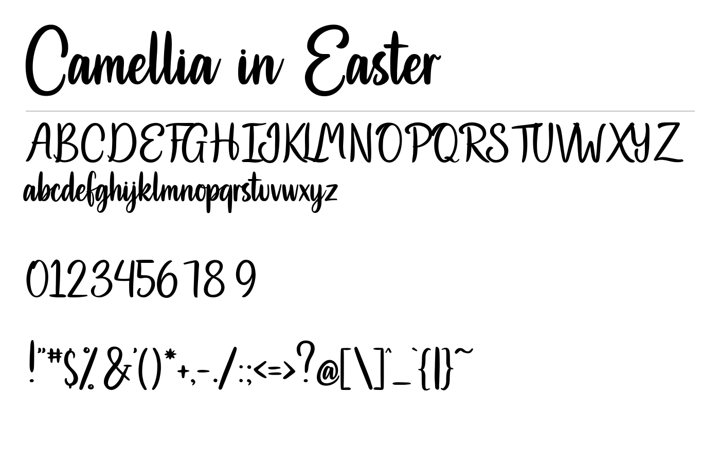 Camellia in Easter Font preview