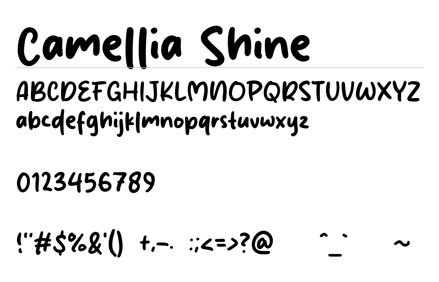 Camellia Shine Font preview