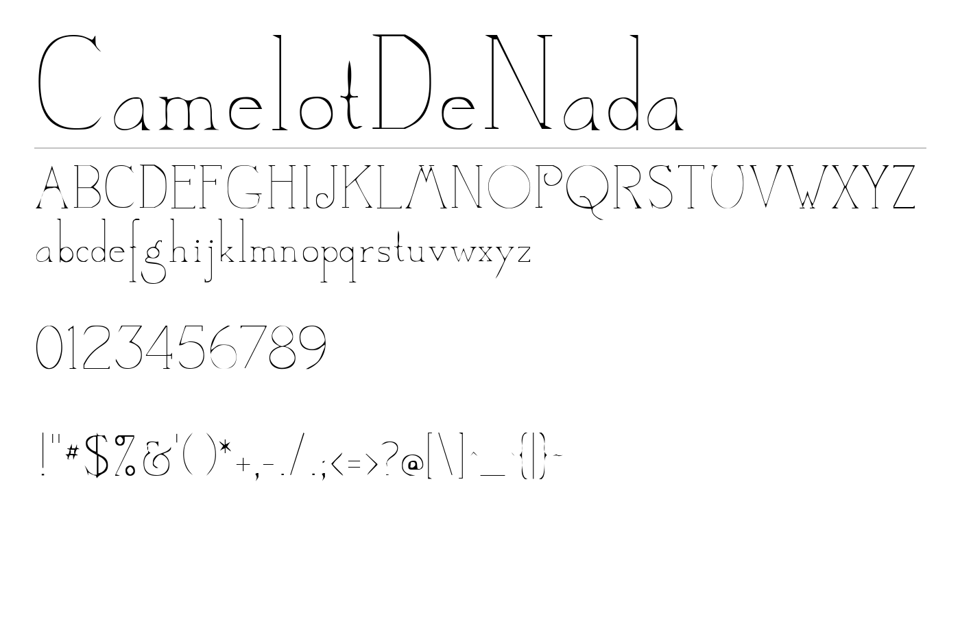 CamelotDeNada Font preview