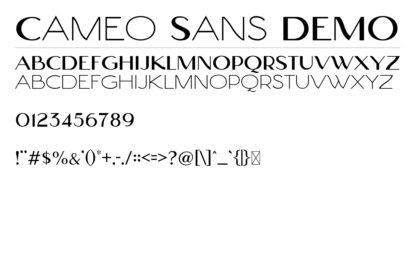 Cameo Sans Font preview