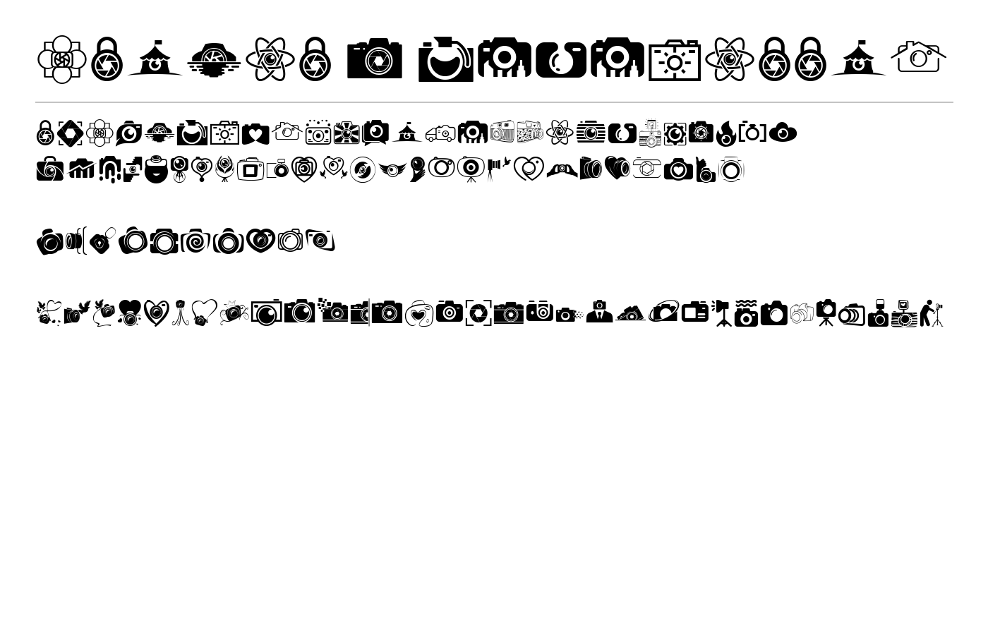 CAMERA - FOTOGRAAMI Font preview
