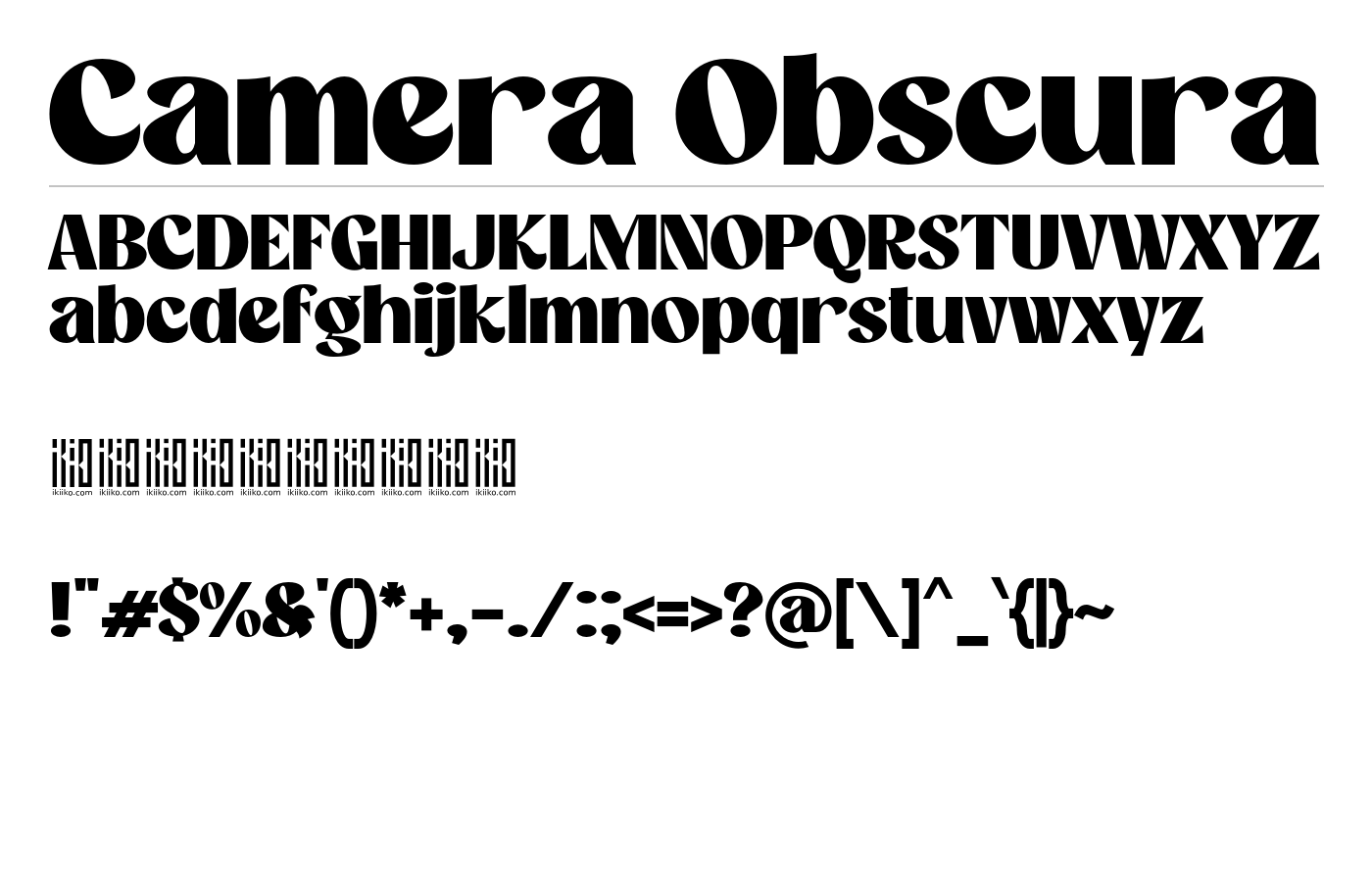 Camera Obscura Font preview