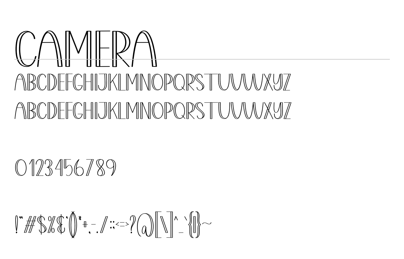 Camera Font preview