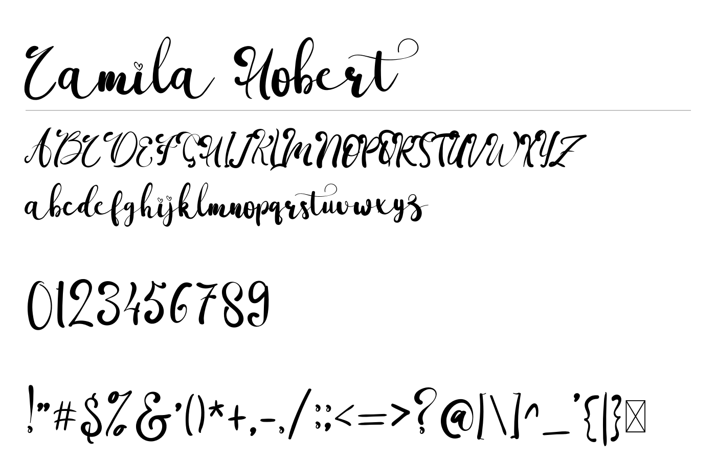 Camila Hobert Font preview