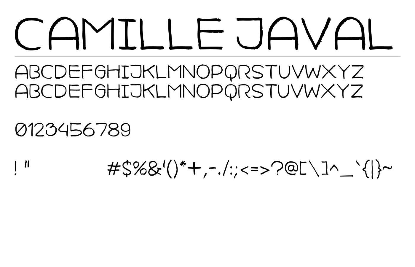 Camille Javal Font preview