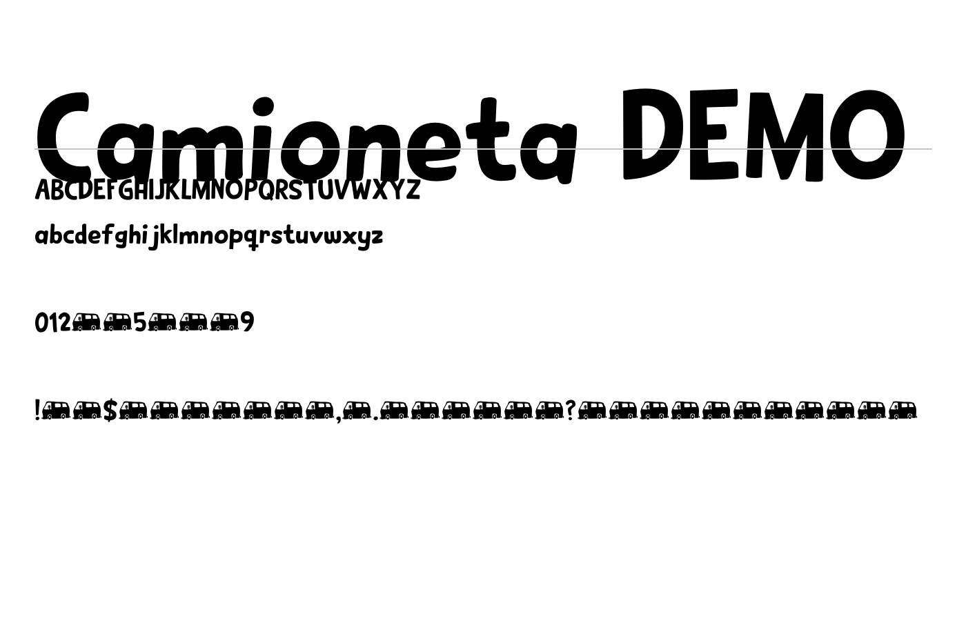 Camioneta DEMO Font preview