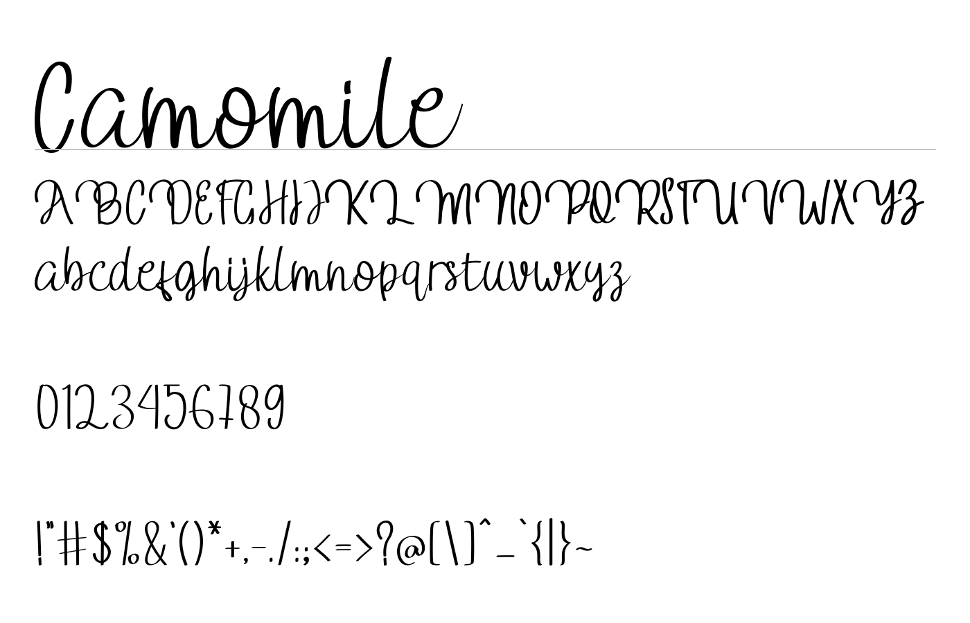 Camomile Font preview