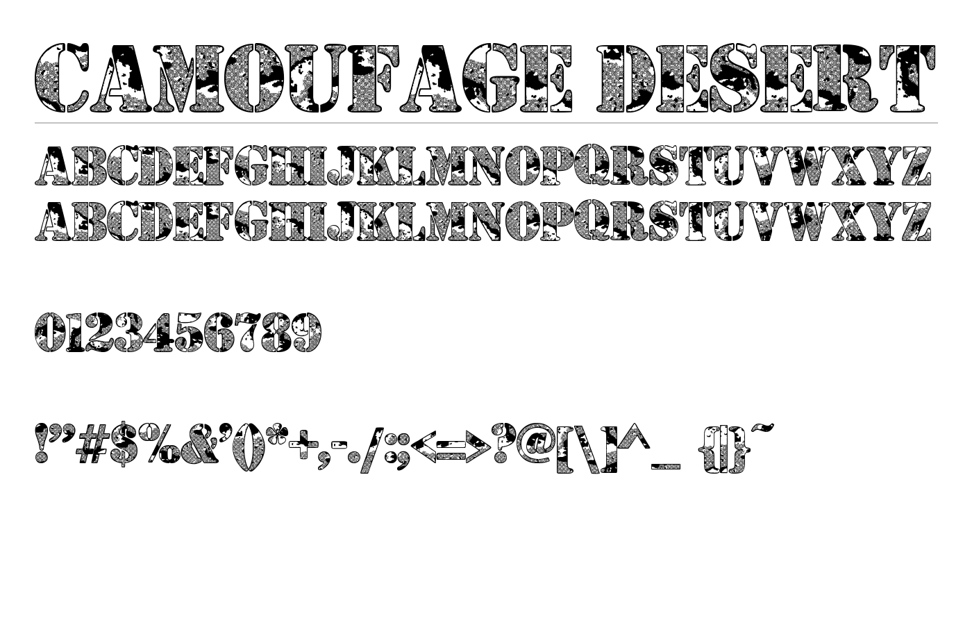 Camouflage Desert Font preview