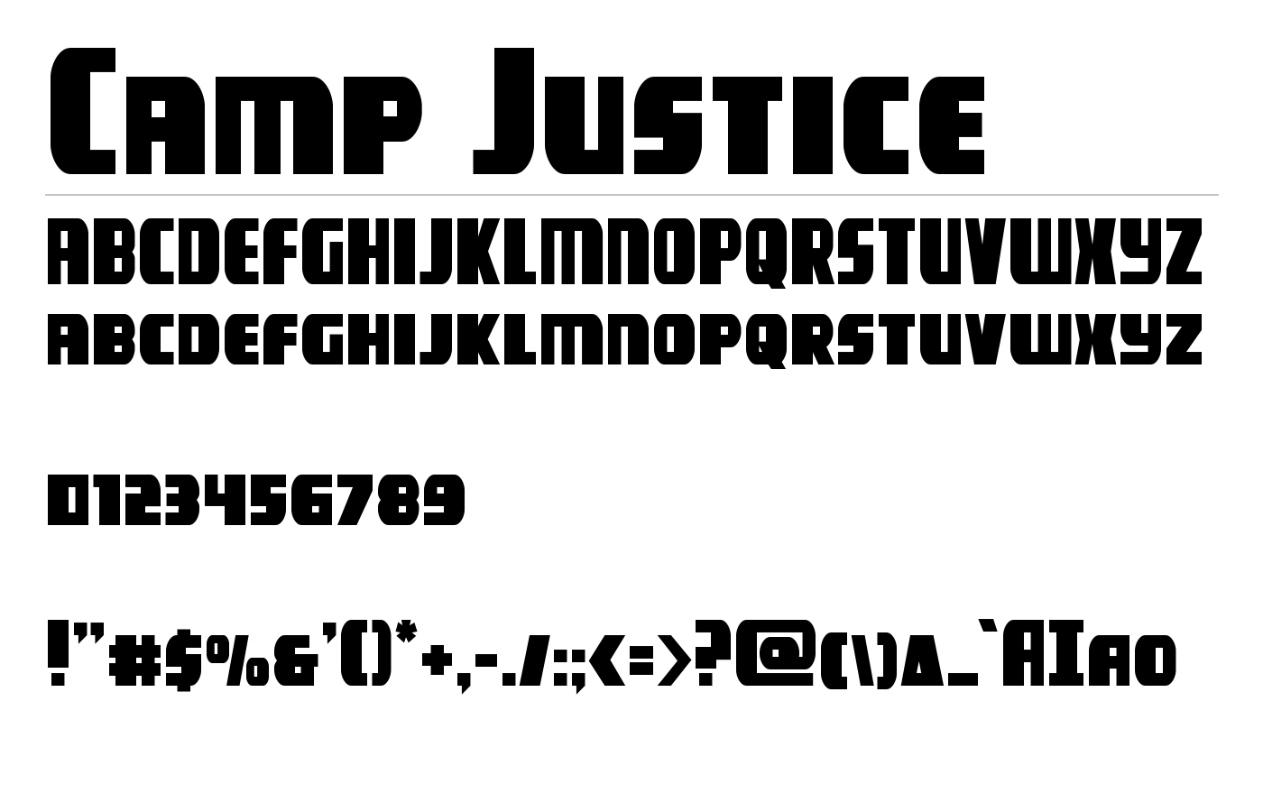 Camp Justice Font preview