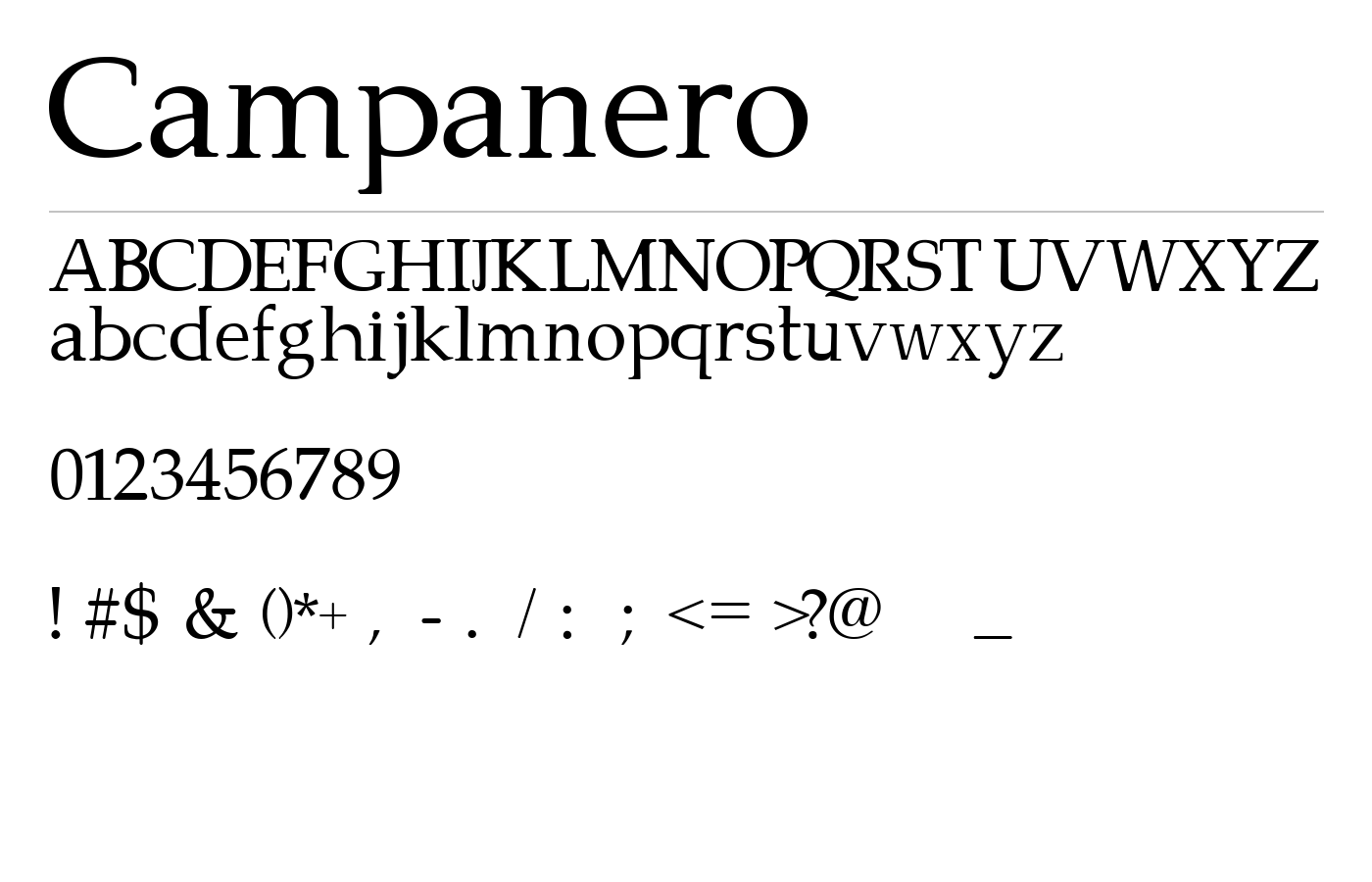 Campanero Font preview