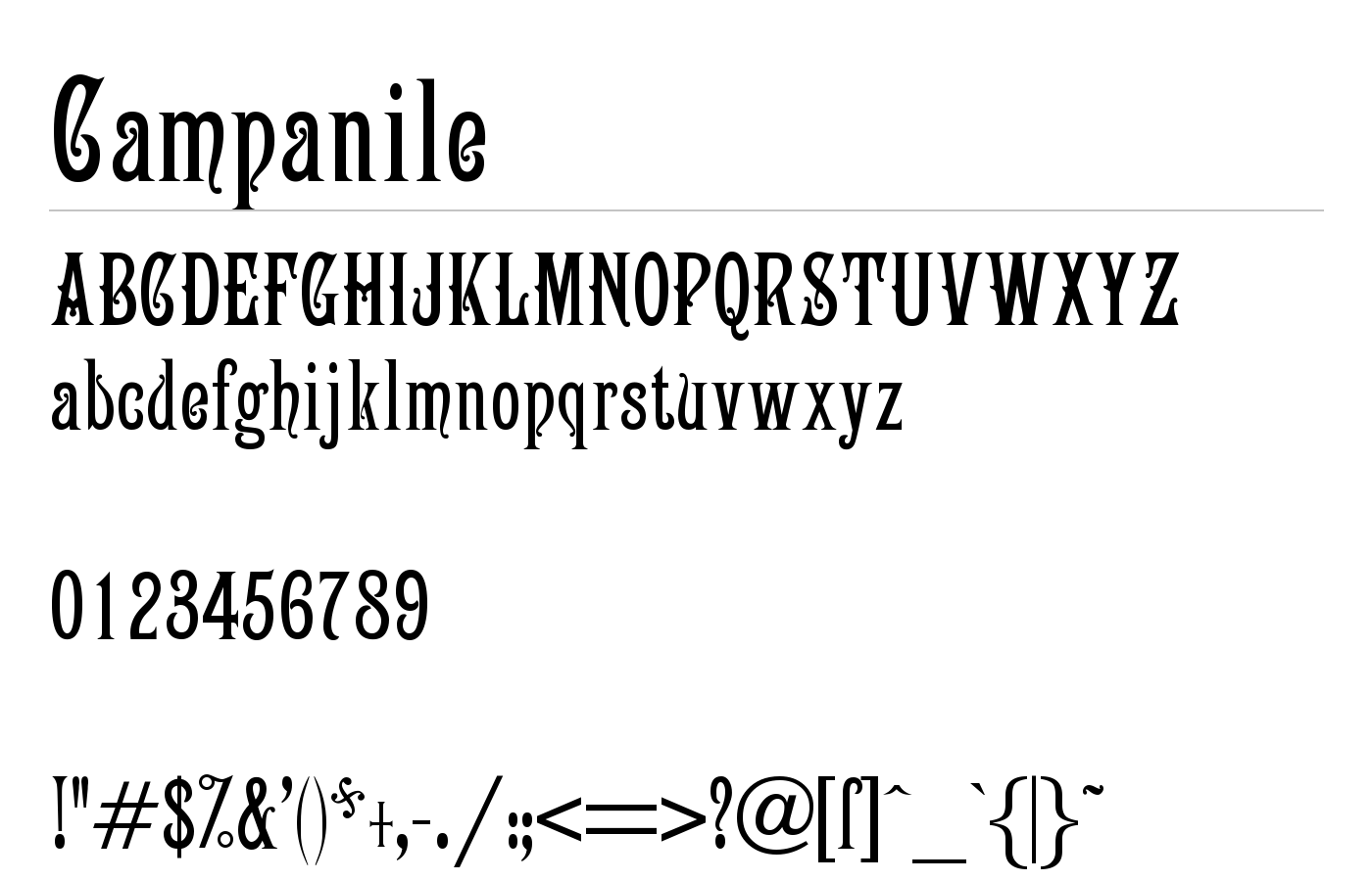 Campanile Font preview