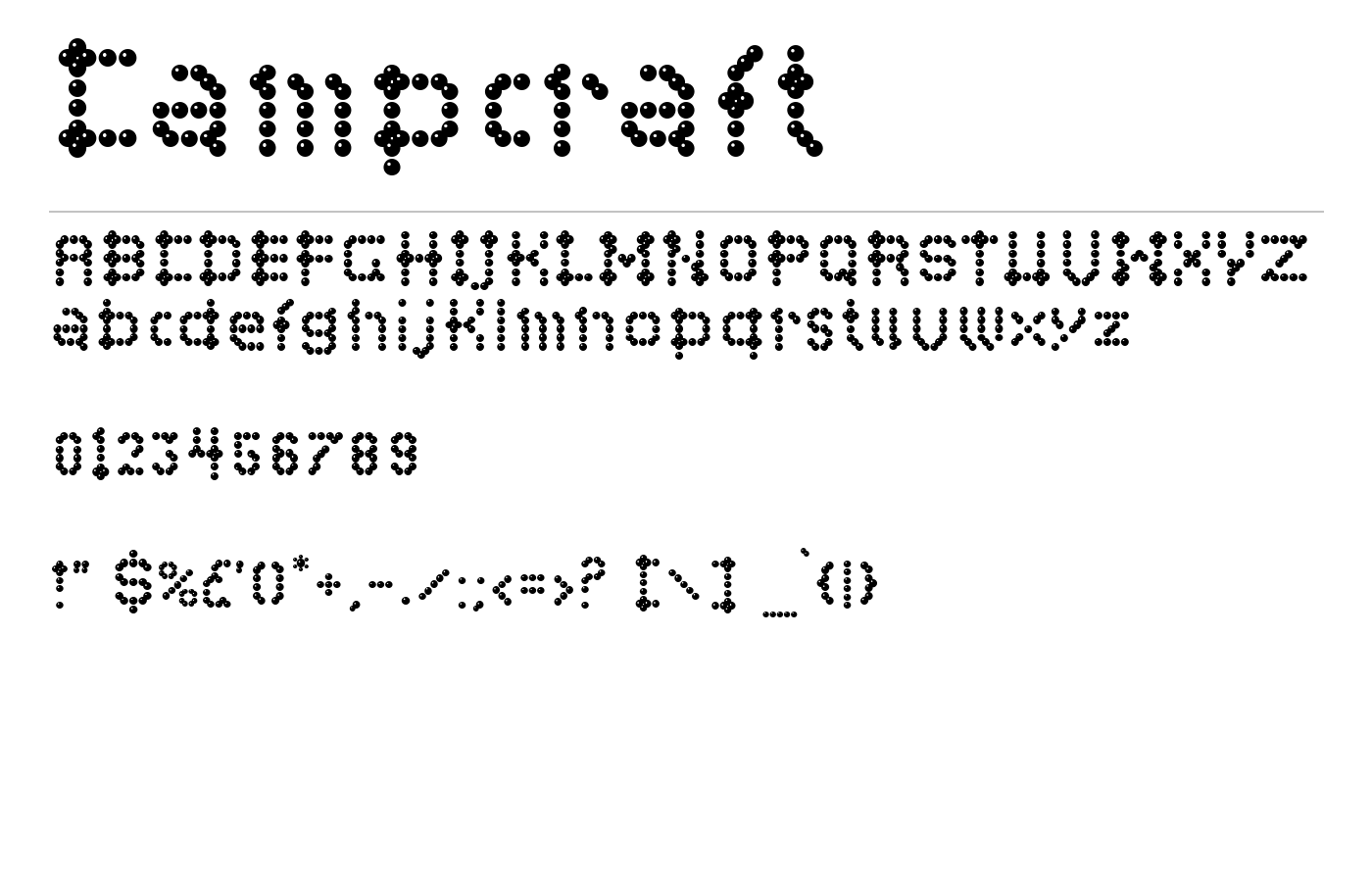 Campcraft Font preview