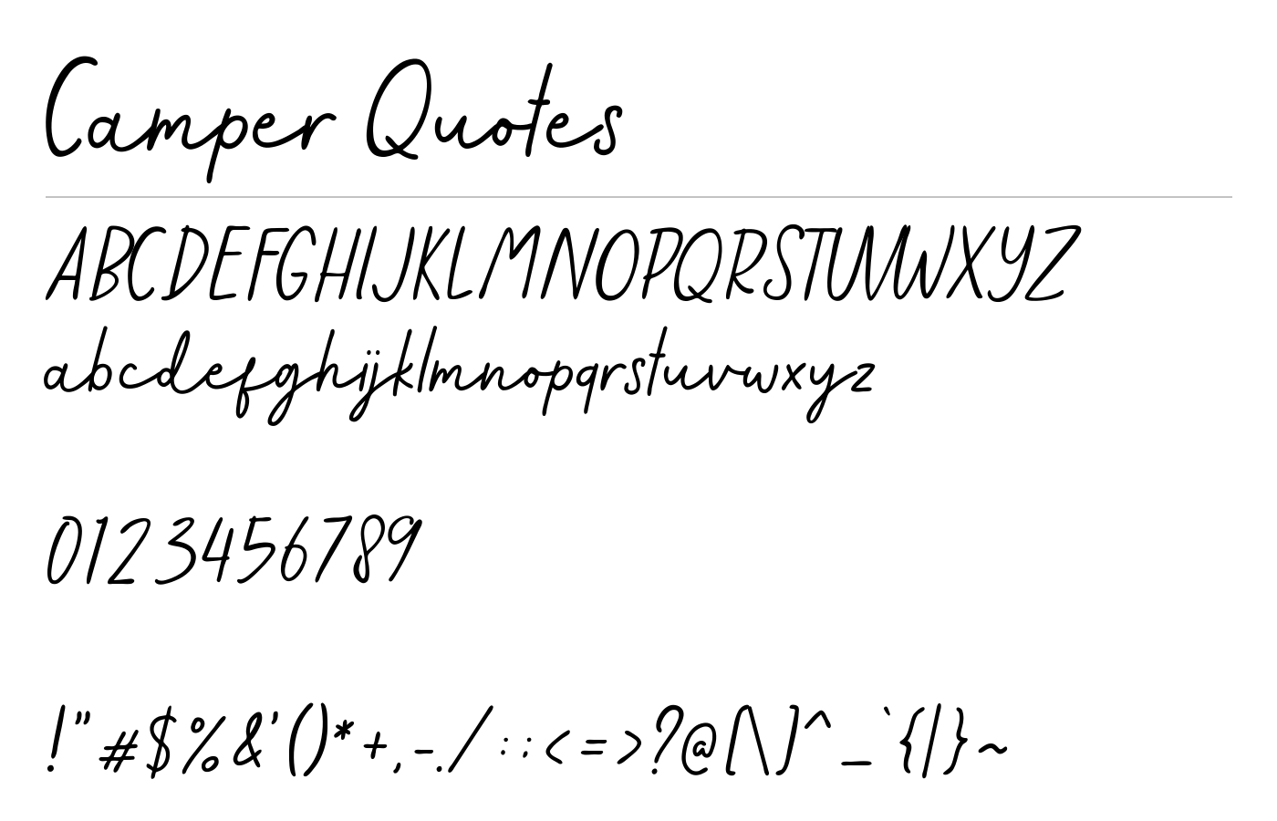 Camper Quotes Font preview