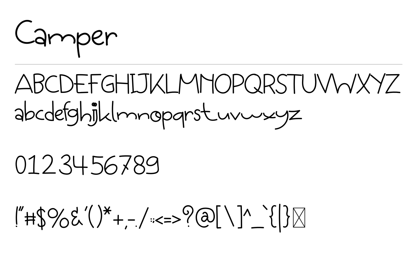 Camper Font preview
