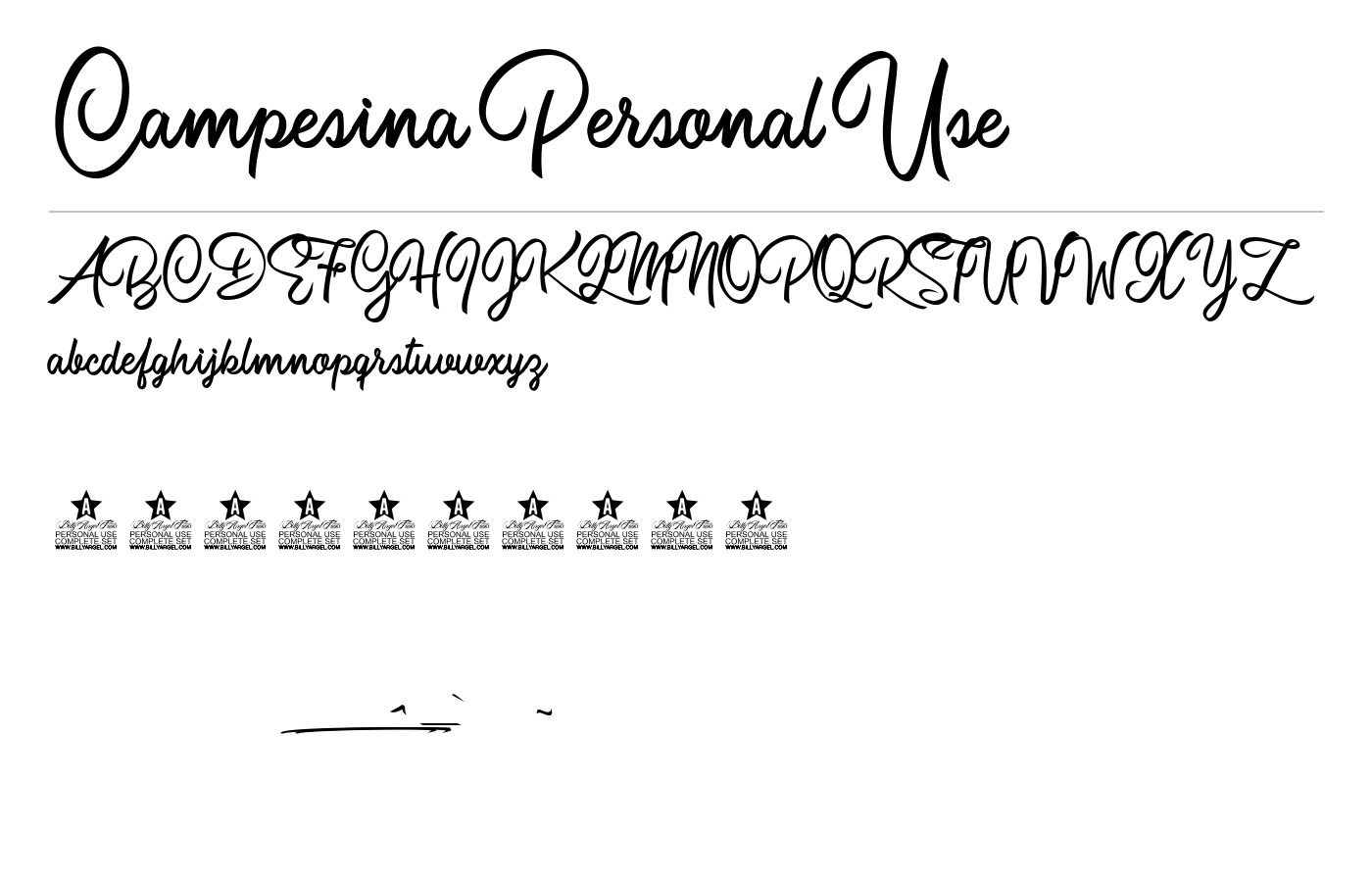 Campesina Personal Use Font preview