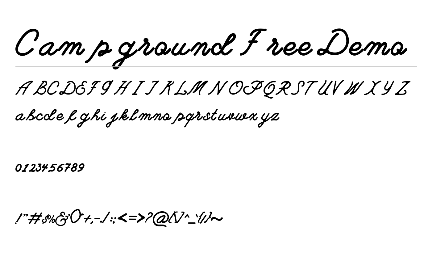 Campground Free Demo Font preview