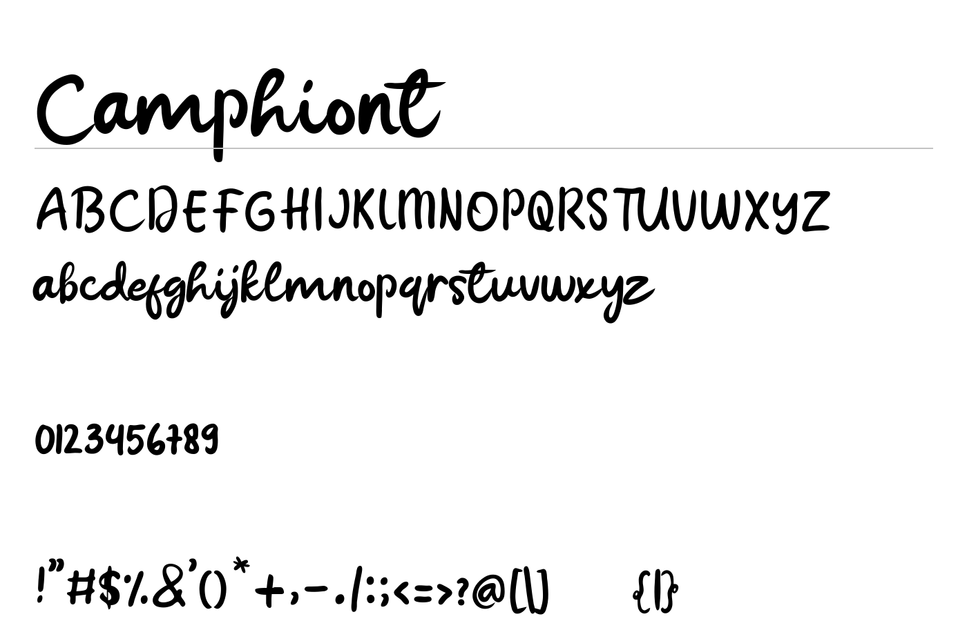 Camphiont Font preview