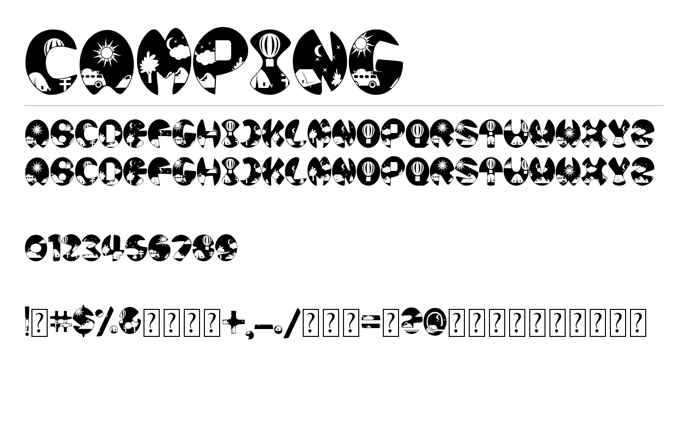 Camping Font preview