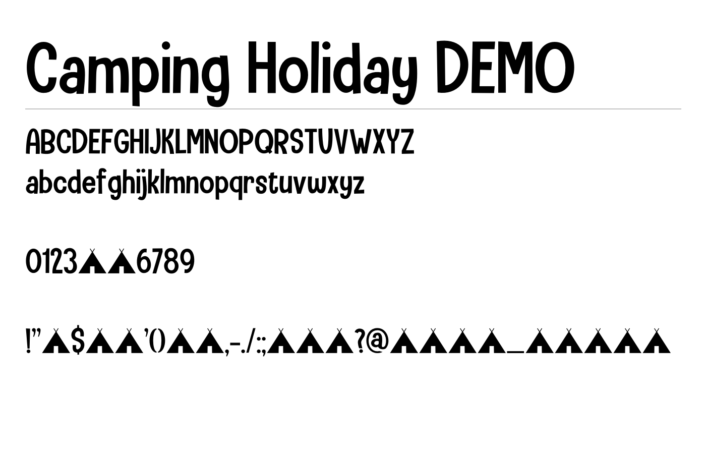 Camping Holiday DEMO Font preview