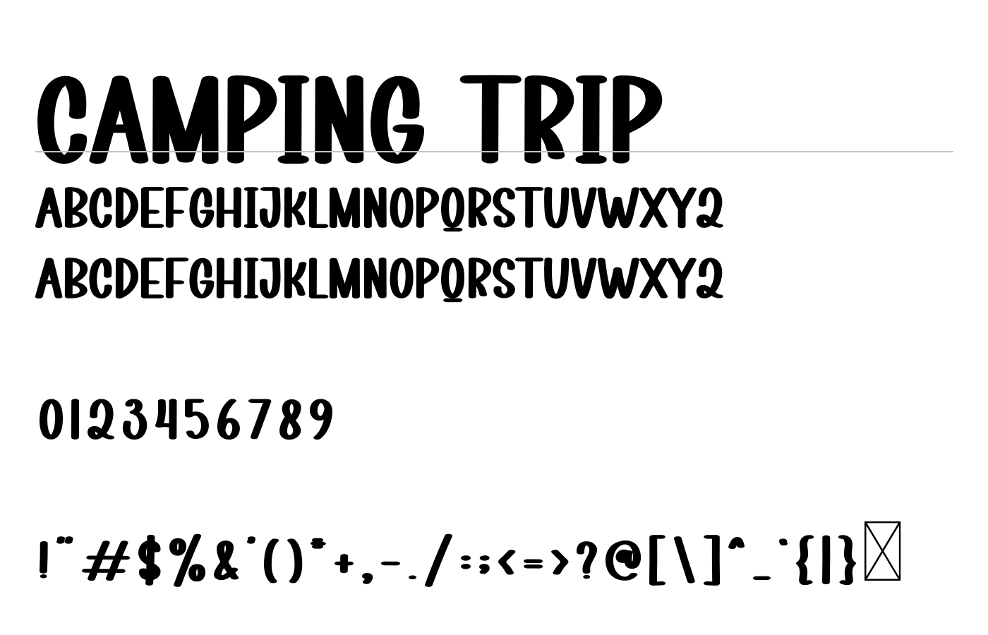 Camping Trip Font preview