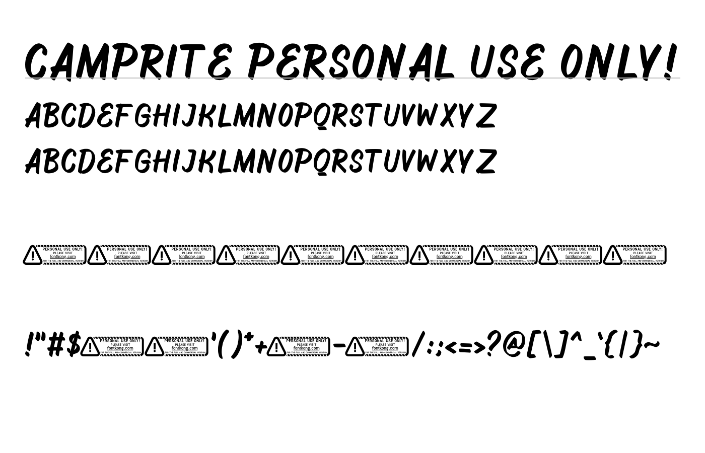 Camprite PERSONAL USE ONLY! Font preview