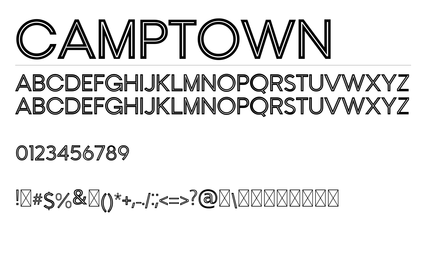 CAMPTOWN Font preview