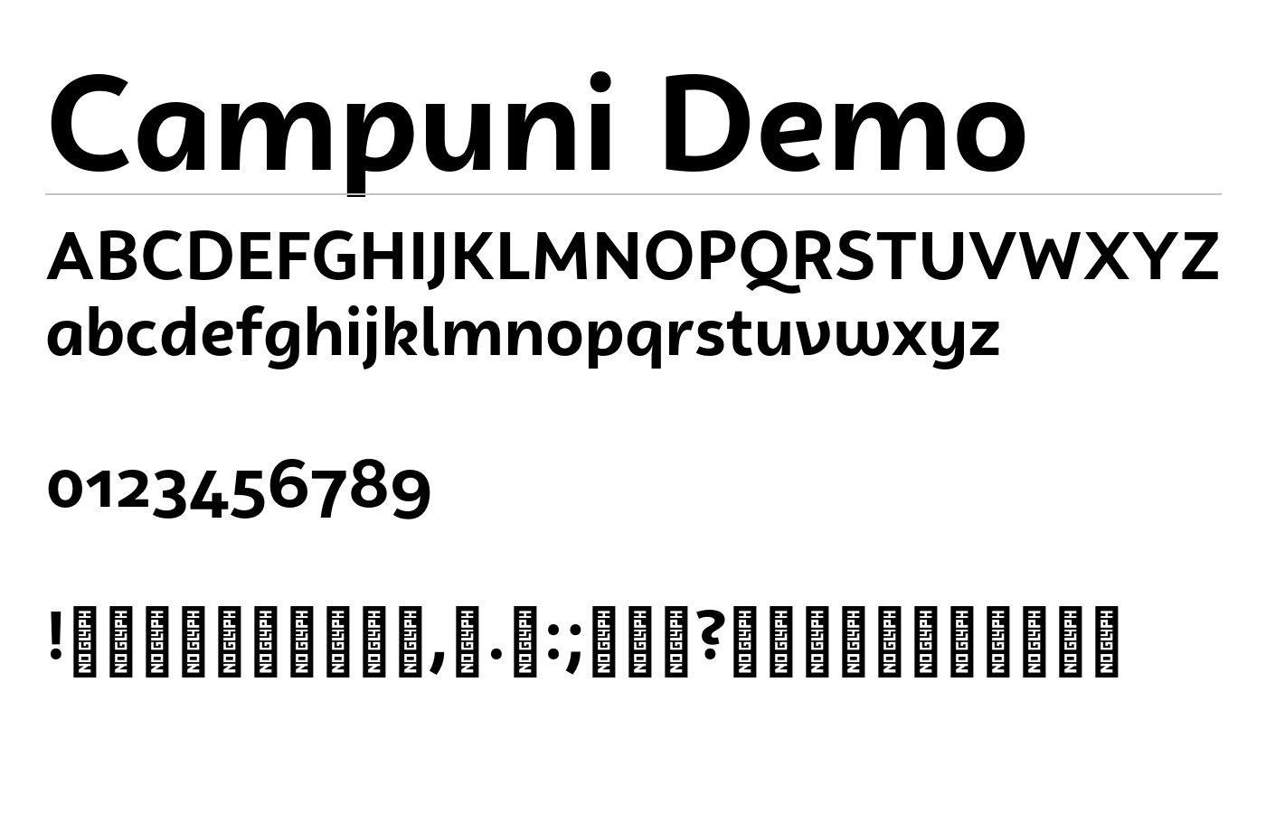 Campuni Demo Font preview