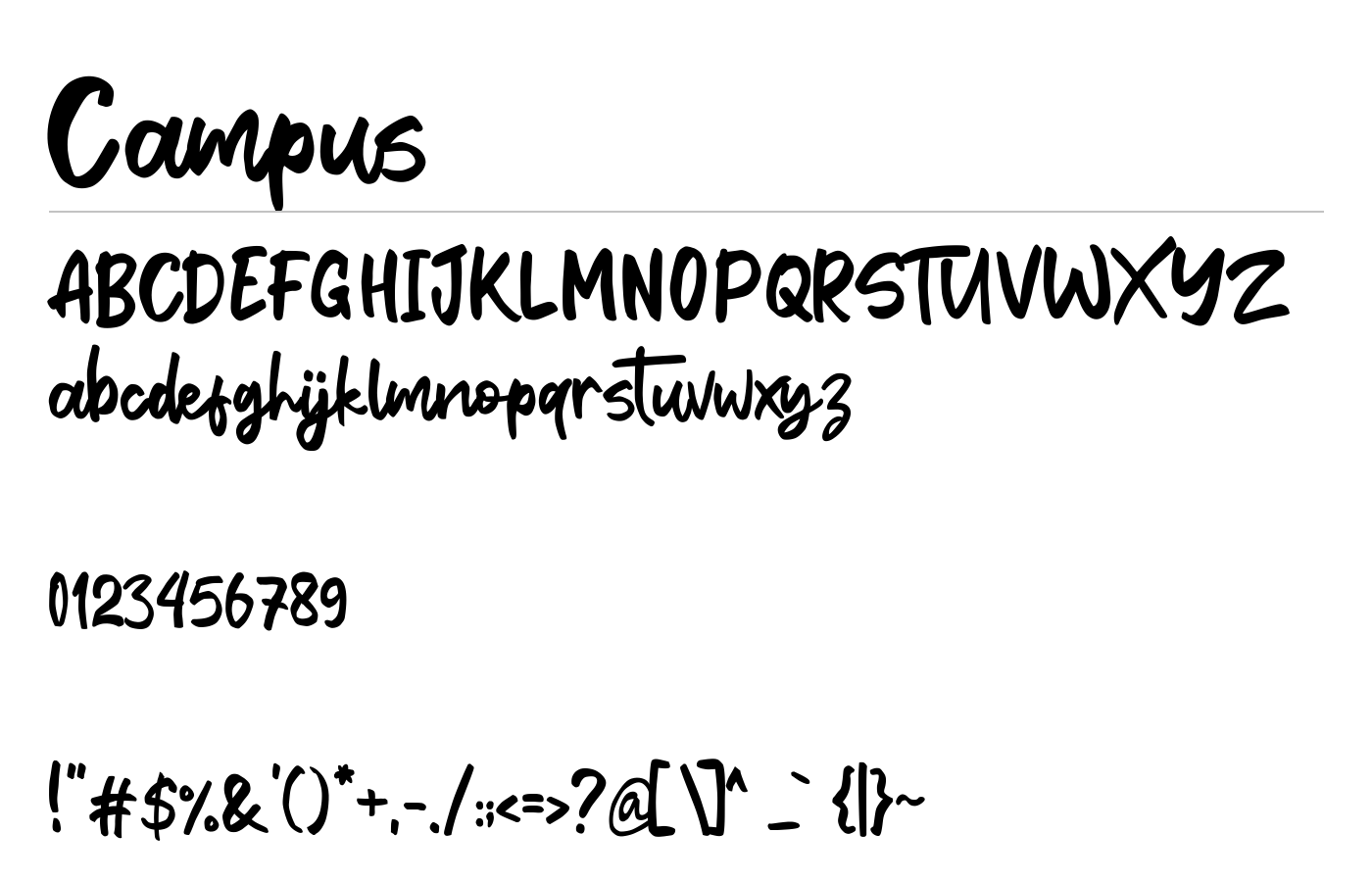 Campus Font preview