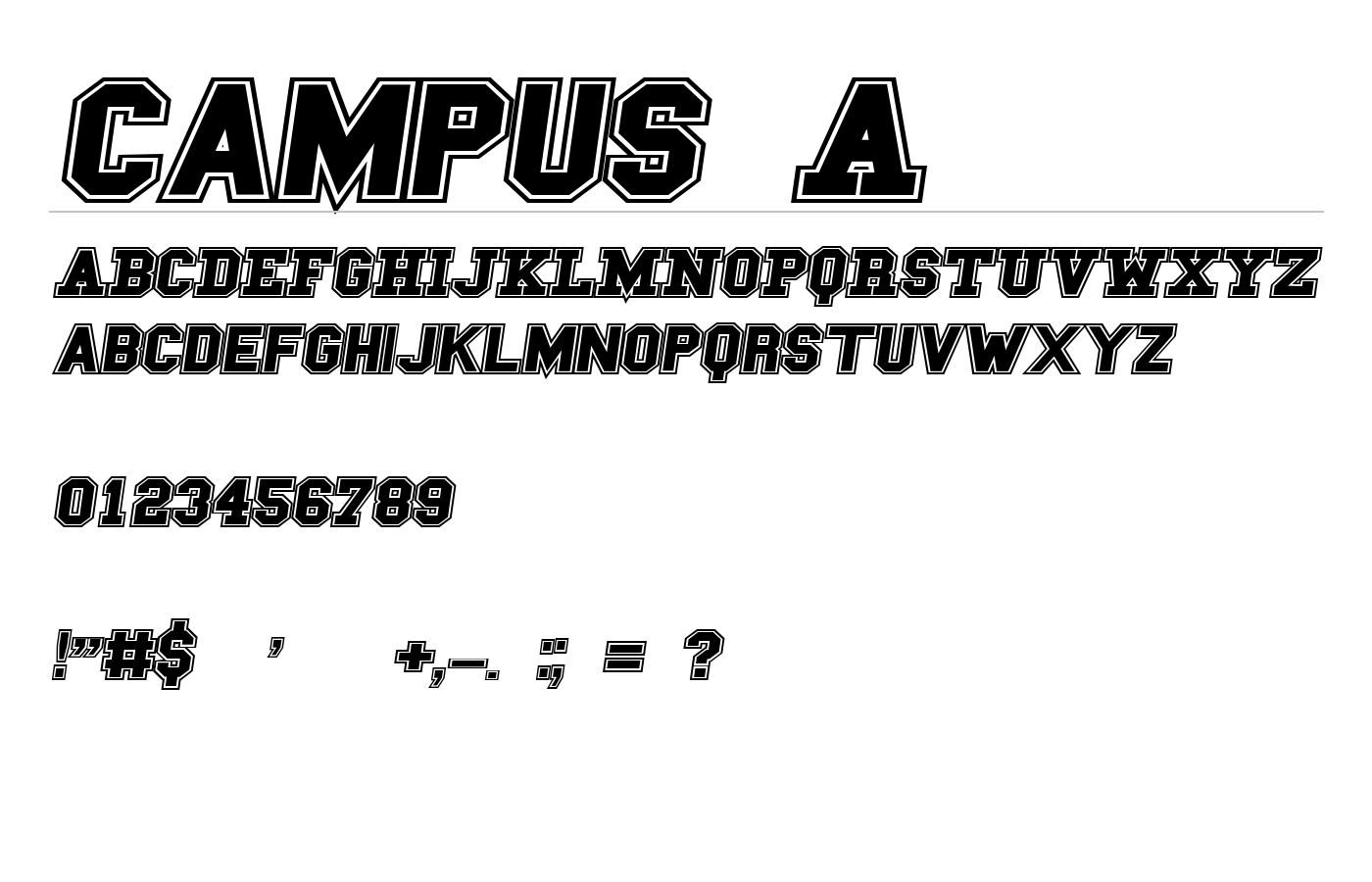 Campus A Font preview