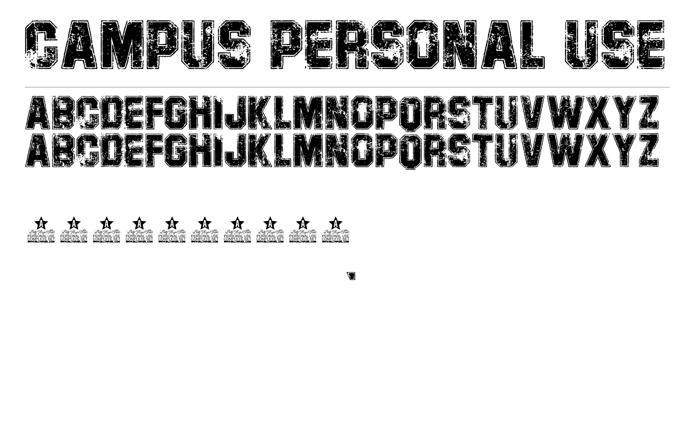 CAMPUS PERSONAL USE Font preview