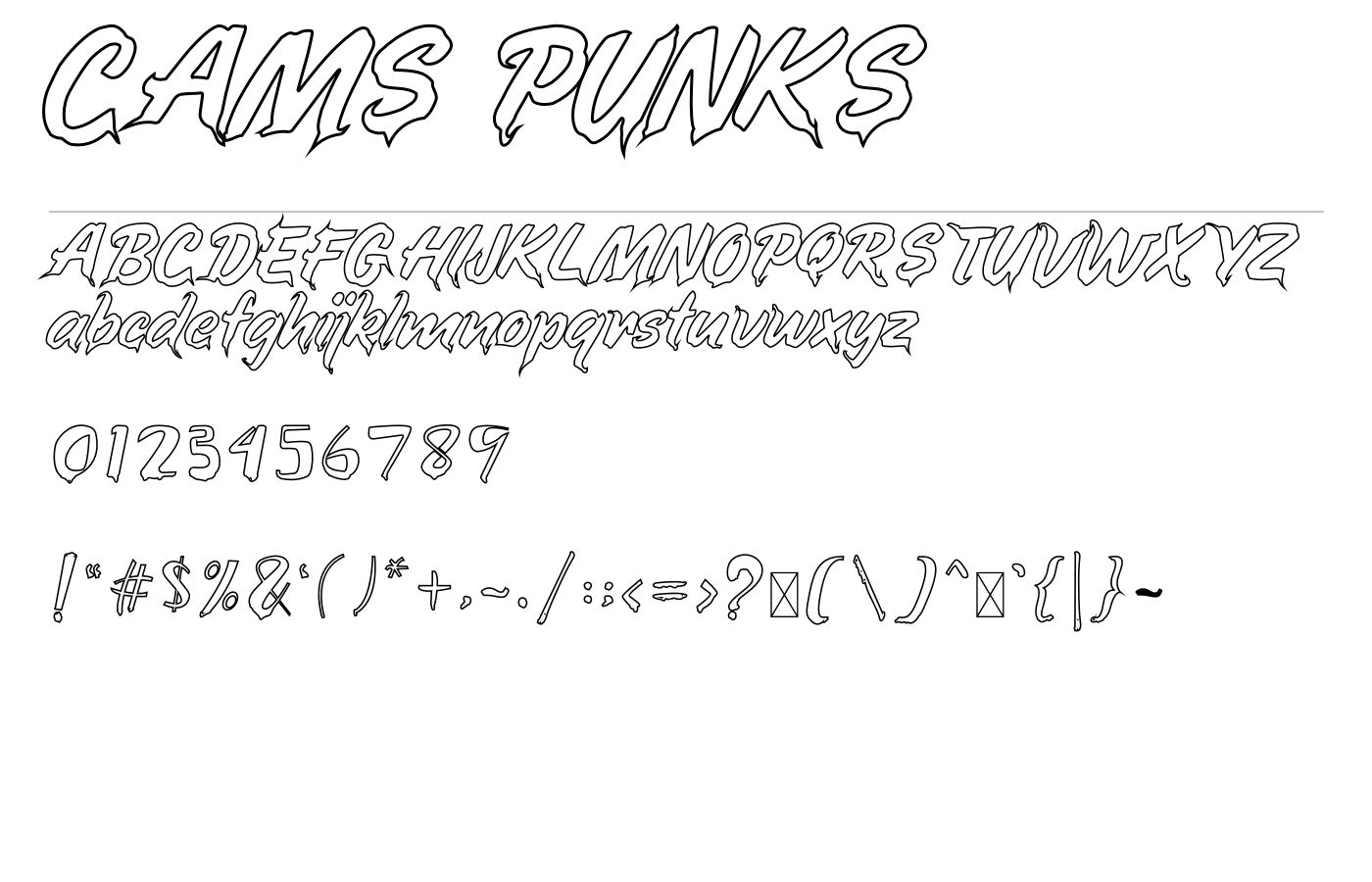 CAMS PUNKS Font preview