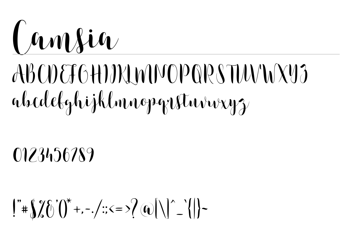 Camsia Font preview