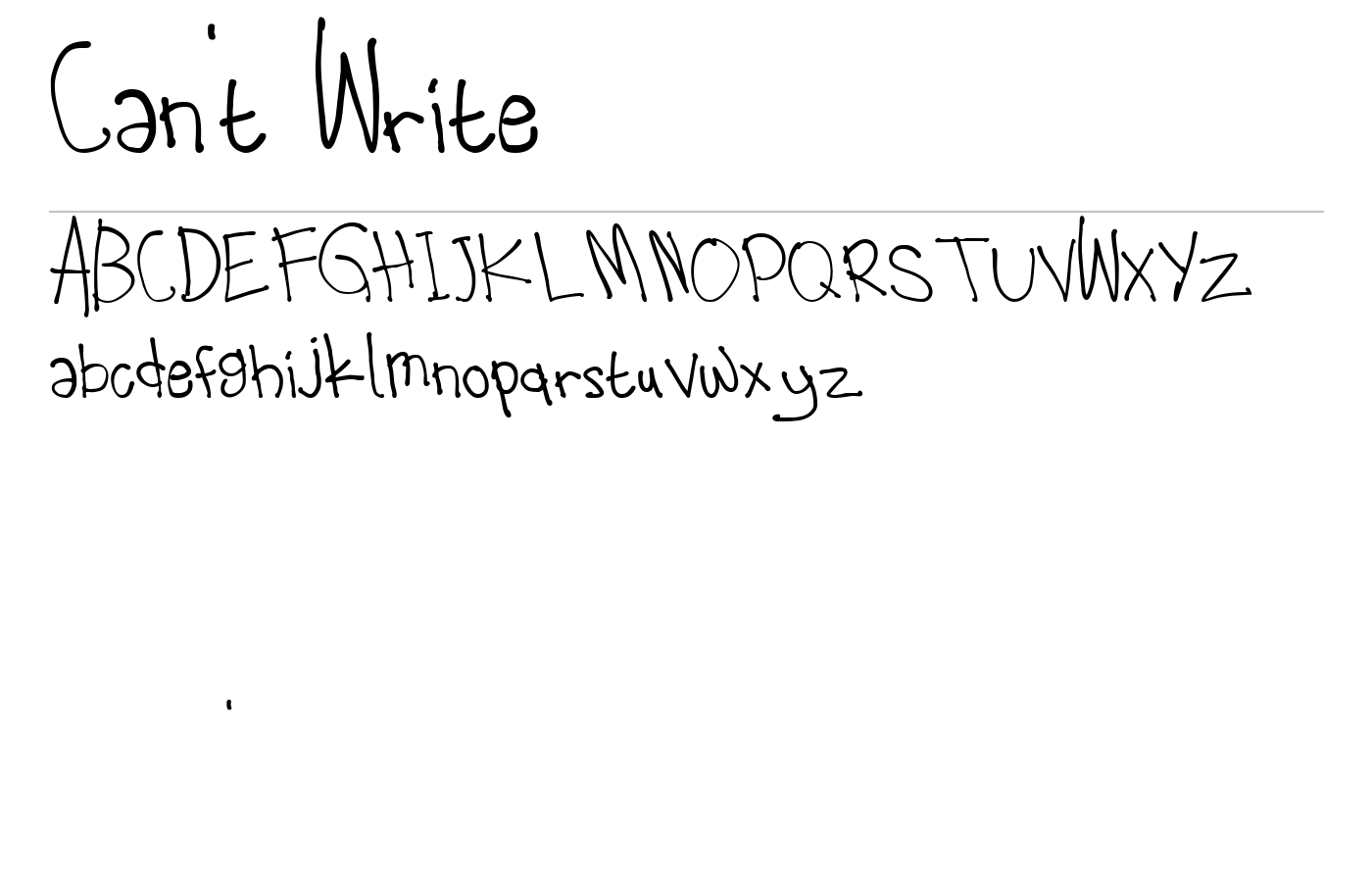 Can't Write Font preview