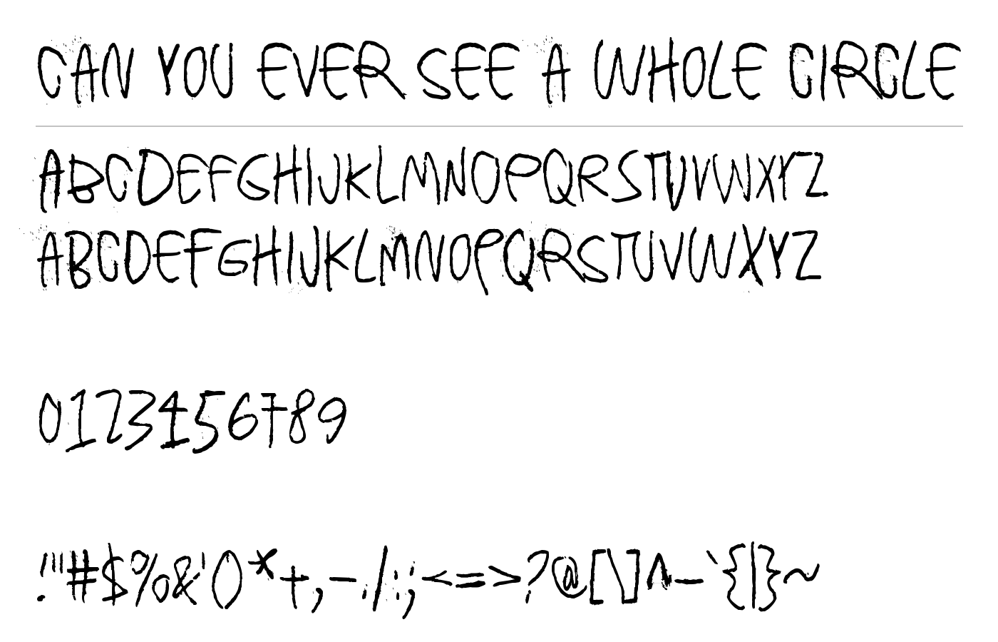Can you ever see a whole circle Font preview