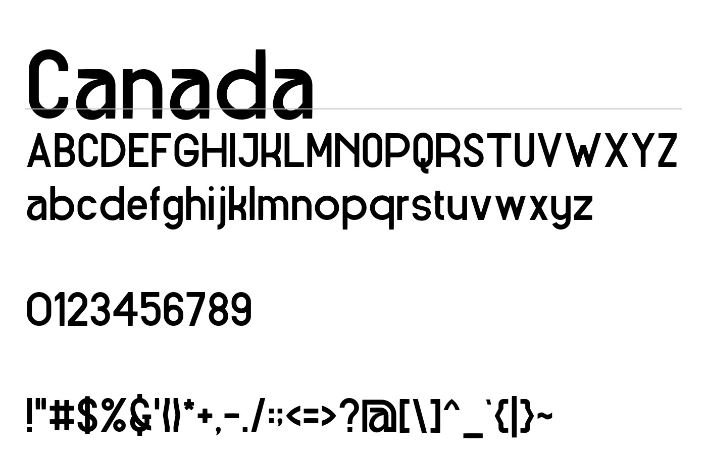Canada Font preview