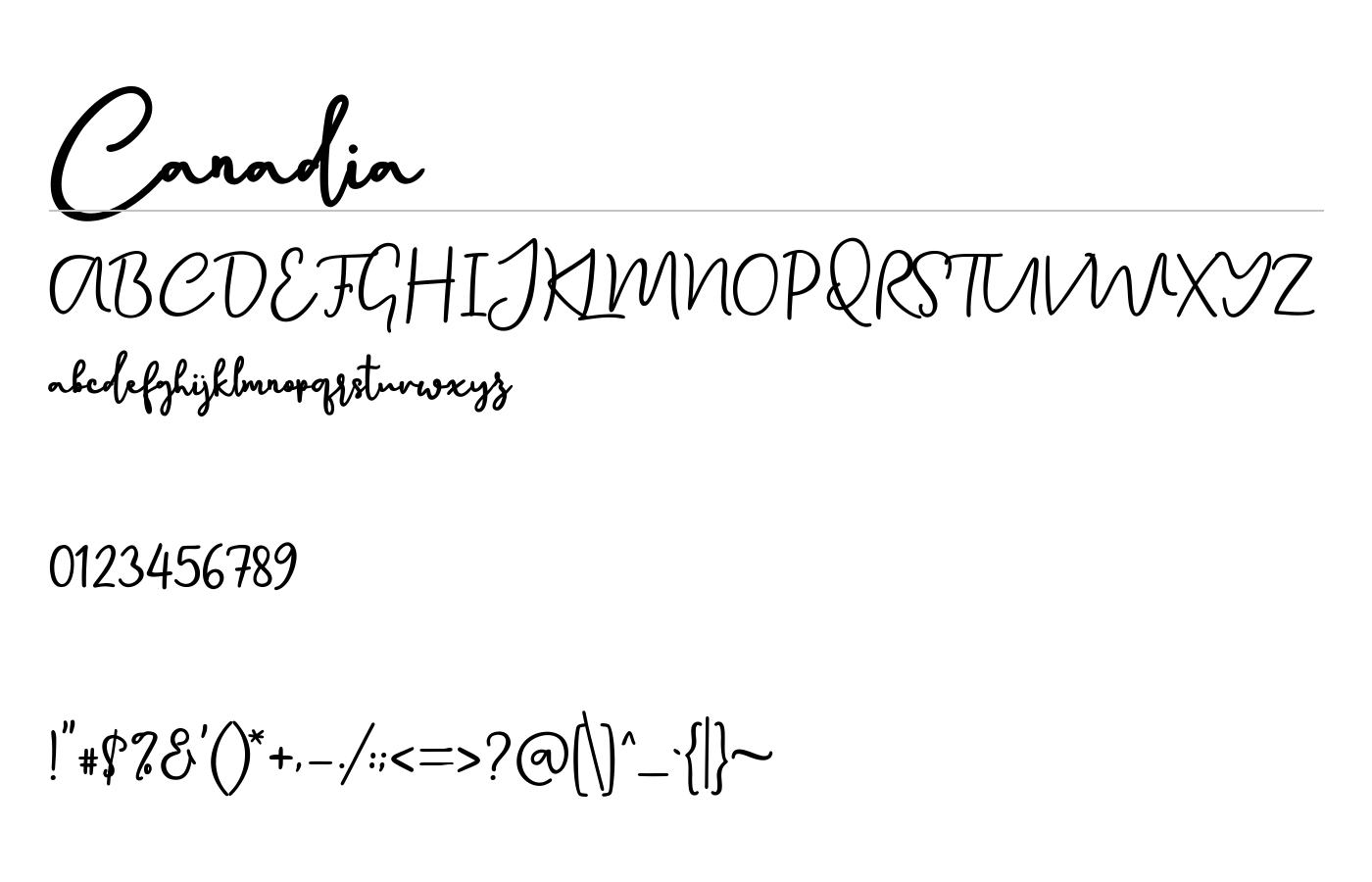 Canadia Font preview