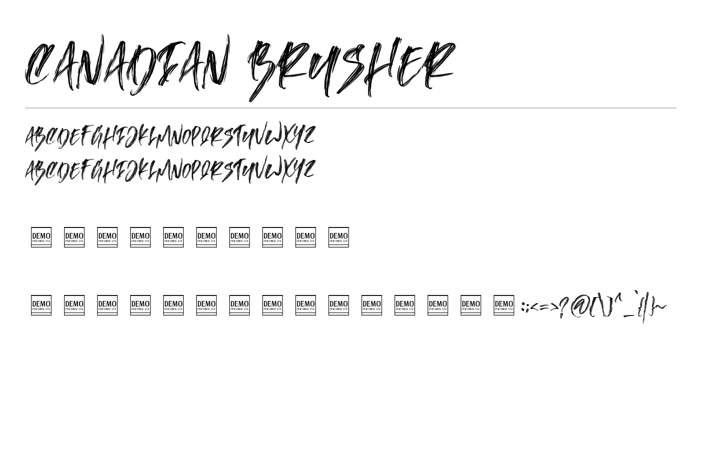 Canadian Brusher Font preview