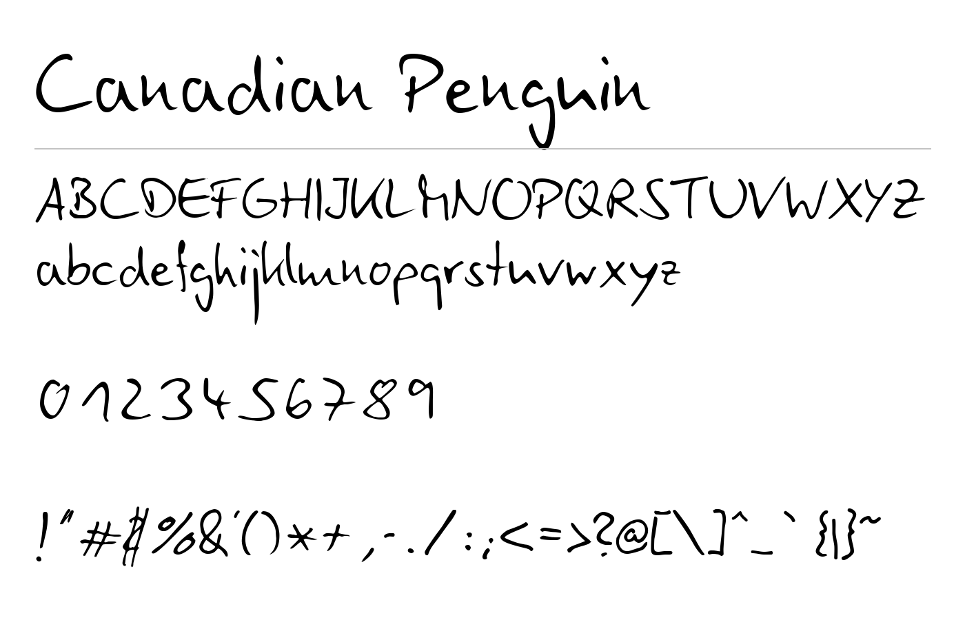 Canadian Penguin Font preview