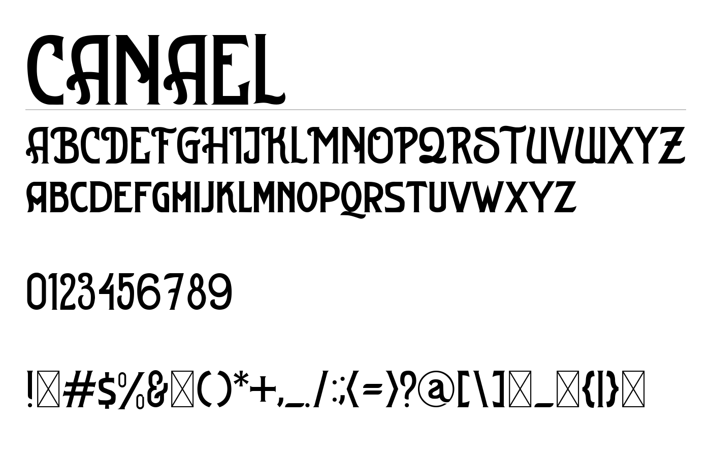CANAEL Font preview
