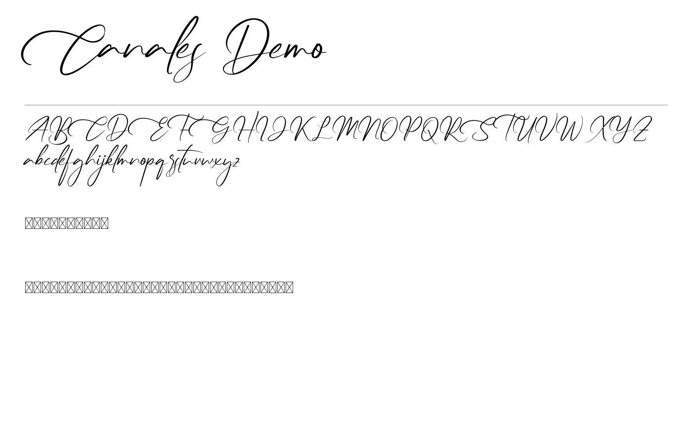 Canales Demo Font preview